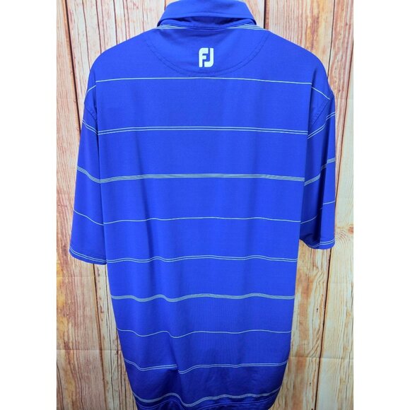 FOOTJOY FJ Men's Purple Striped Polo Golf Shirt Large - Picture 2 of 8